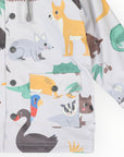 Australian Animal Printed Raincoat Grey
