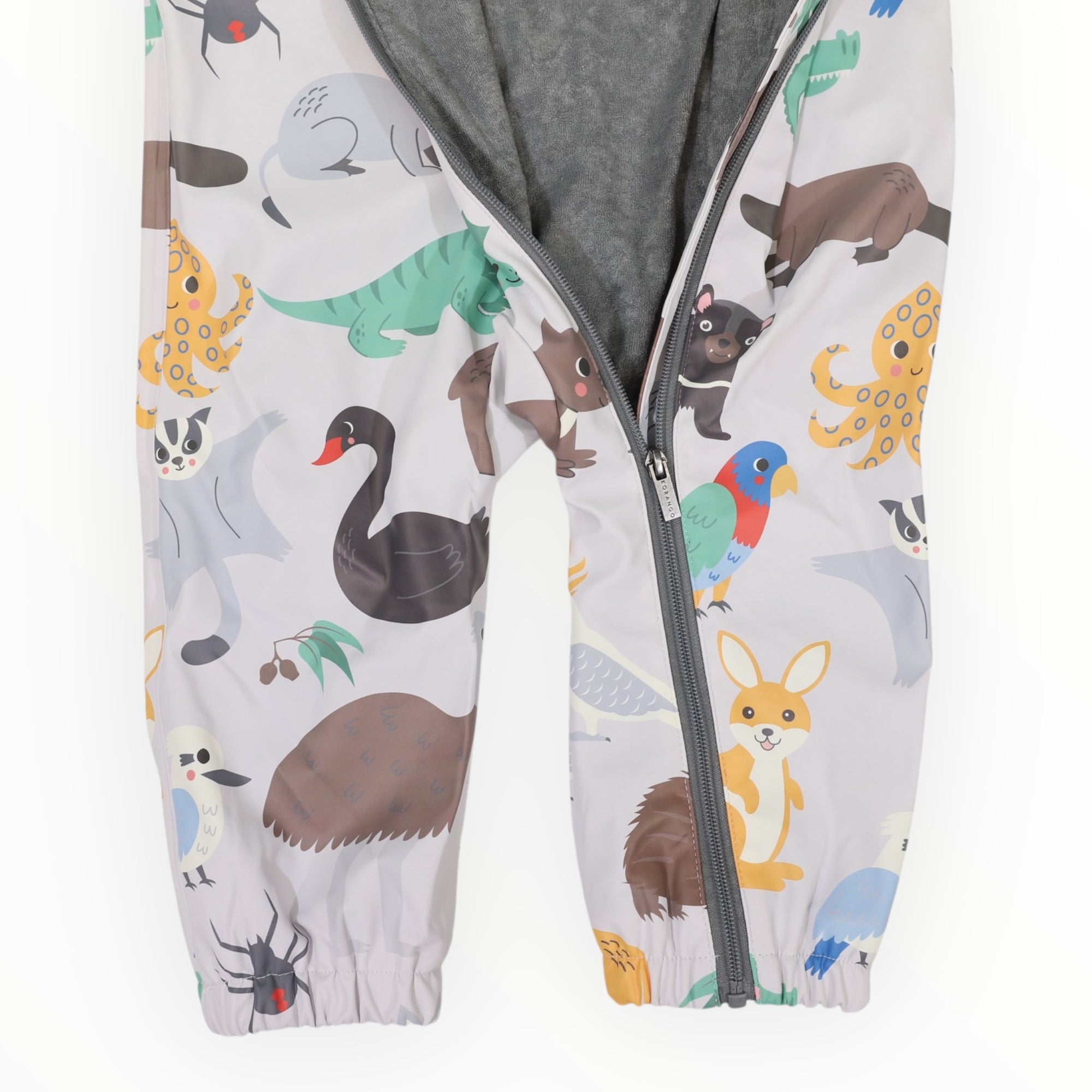 Australian Animal Printed Rainsuit Grey