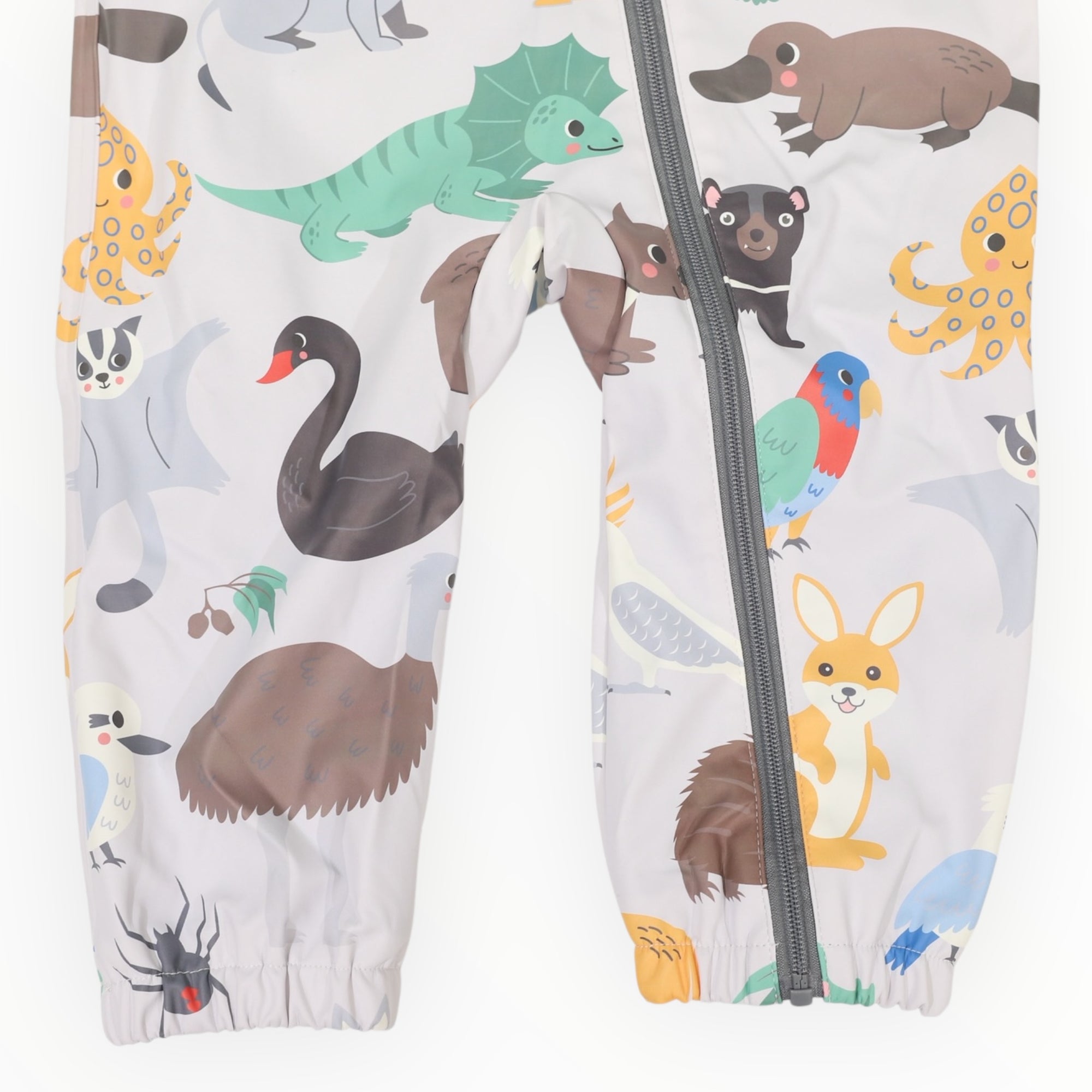 Australian Animal Printed Rainsuit Grey