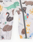 Australian Animal Printed Rainsuit Grey