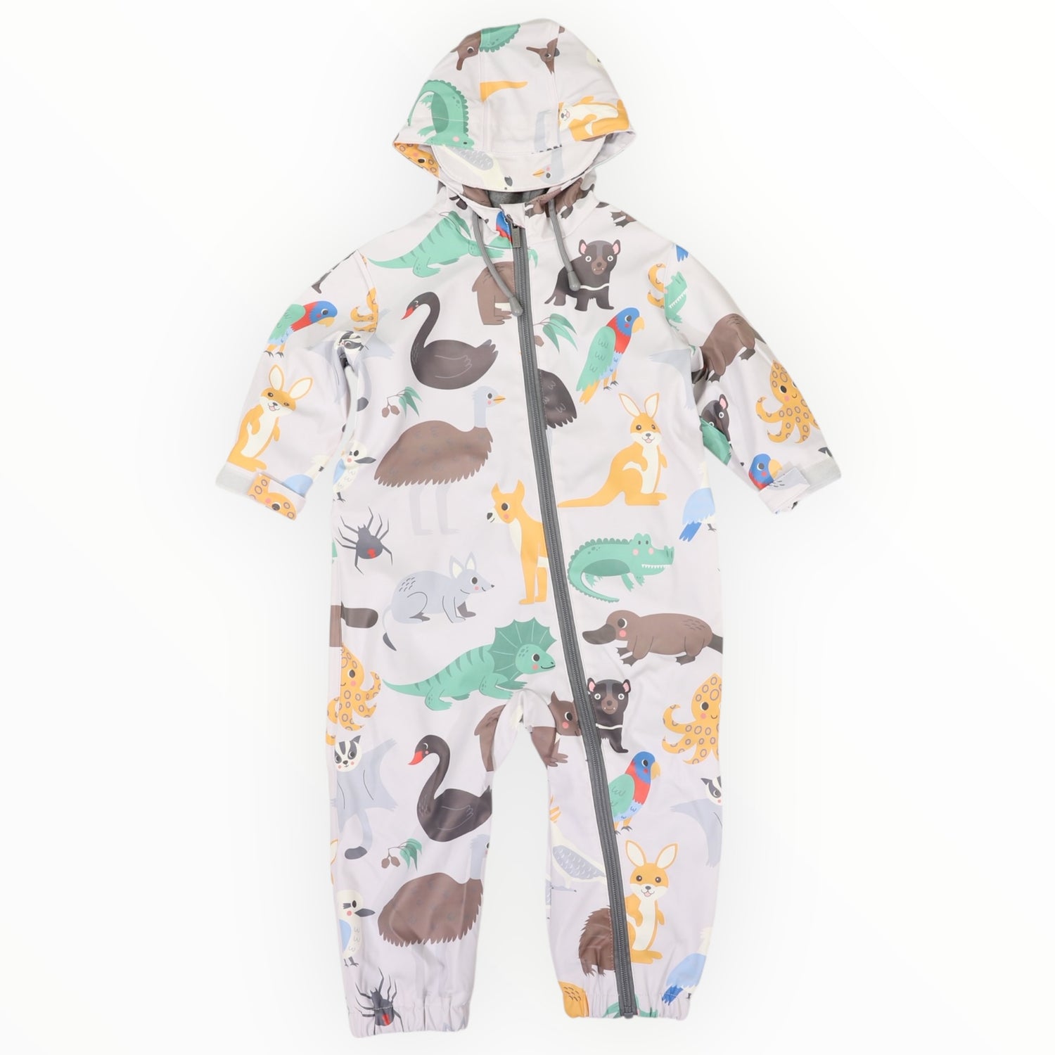 Australian Animal Printed Rainsuit Grey