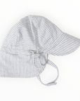 Cotton Legionnaires Sun Hat Grey Marle Stripe