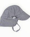 Cotton Legionnaires Sun Hat Navy Stripe