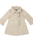 Frilled Collared Overcoat Faux Wool Beige