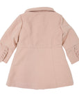 Frilled Collared Overcoat Faux Wool Dusty Pink