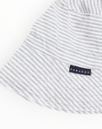 Cotton Sun Hat Grey Marle Stripe