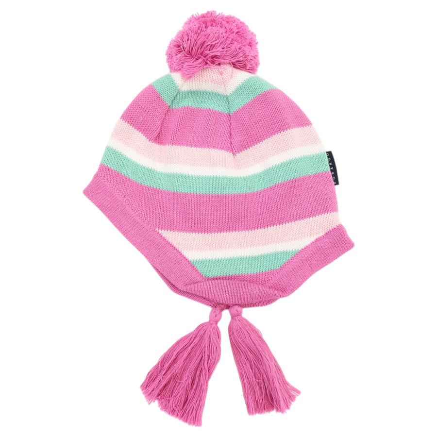 Stripe Knit Beanie Green
