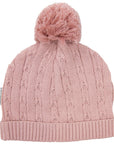 Fine Cable Knit Beanie Pink