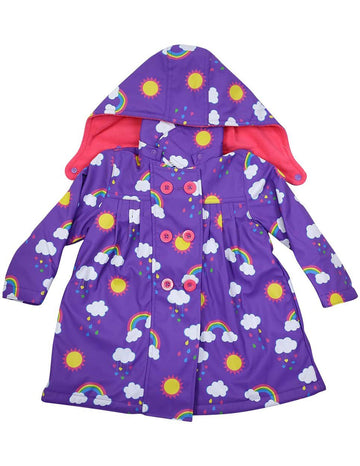 Fleece Lined Rainbow Raincoat Violet