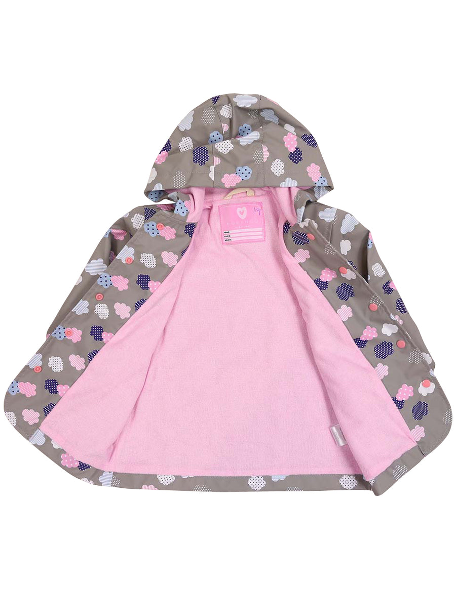 Raincoat Cloud Print French Terry Lined Grey