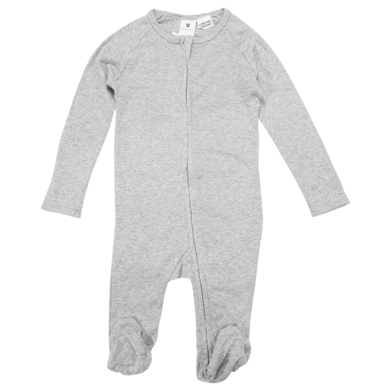Cotton Modal Double Zip Romper Grey Marle