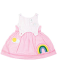 Seersucker Rainbow Dress Hot Pink