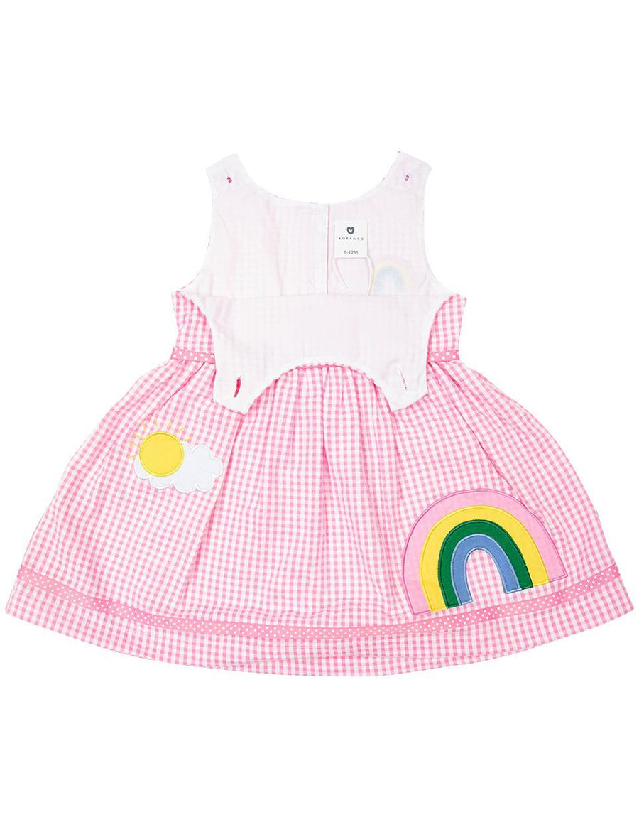 Seersucker Rainbow Dress Hot Pink