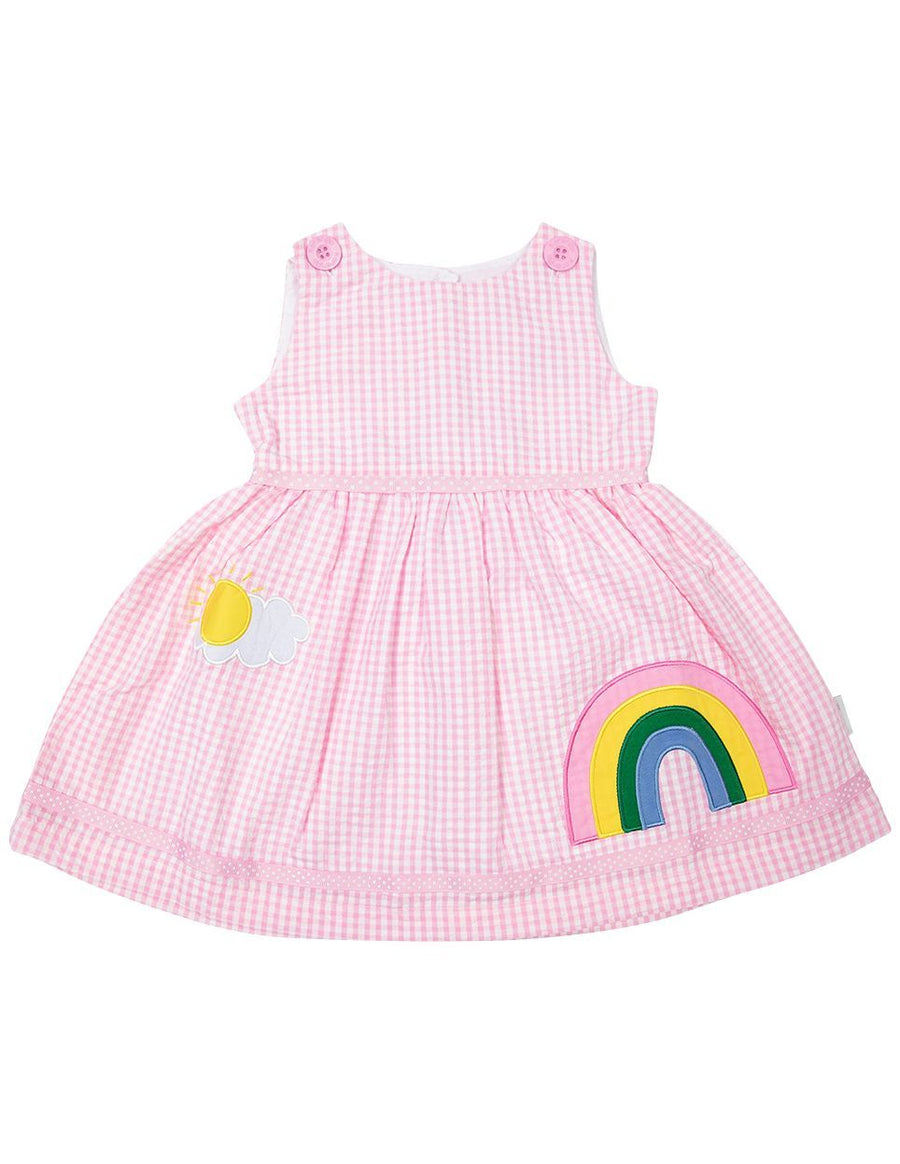 Seersucker Rainbow Dress Pink