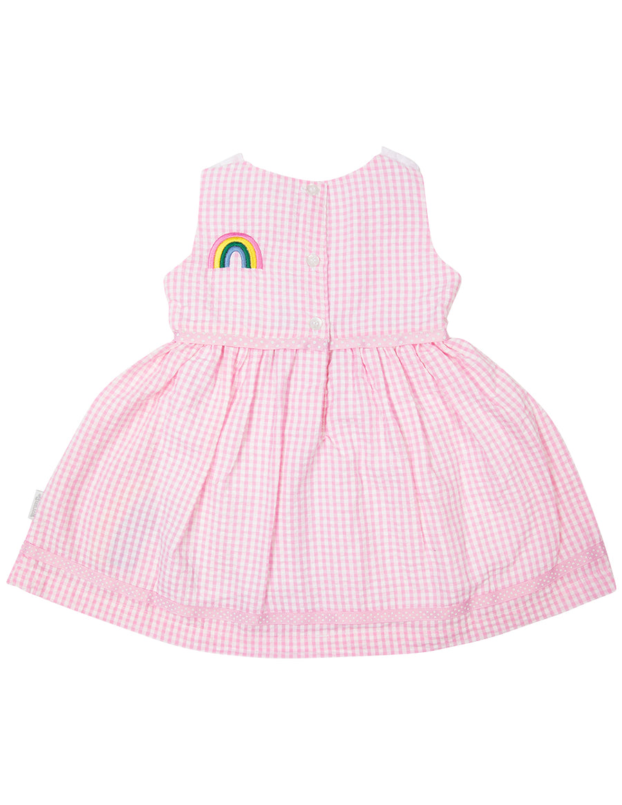 Seersucker Rainbow Dress Pink