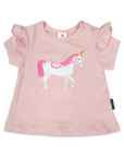 Swing Top with Unicorn Print Pink