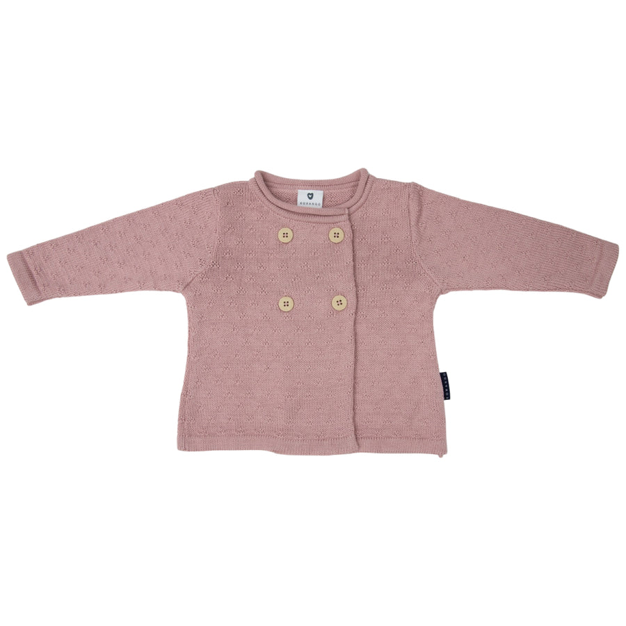 Textured Knit Jacket Dusty Pink