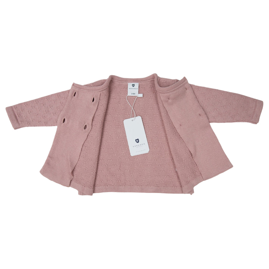 Textured Knit Jacket Dusty Pink