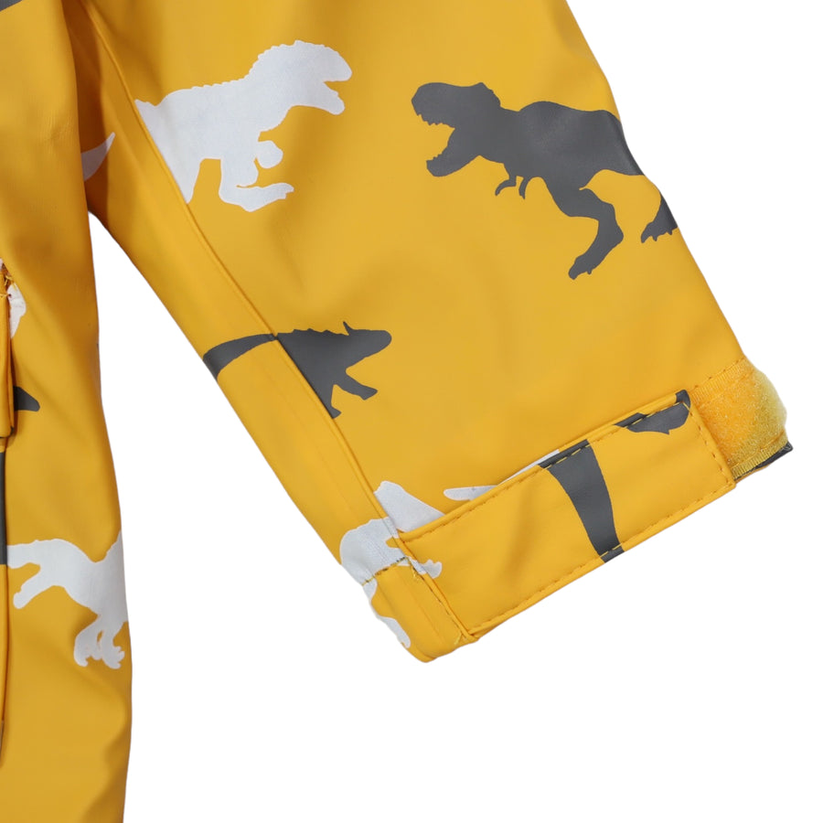 Dinosaur Colour Change Raincoat Mustard