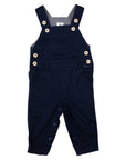 Stretch Twill Overalls with Button Navy