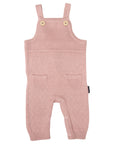 Textured Knit Overalls Dusty Pink