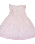 Gold Spot Cotton Lawn Frill Dress Light Pink