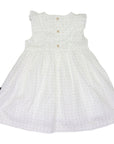 Gold Spot Frill Dress White