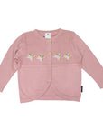 Unicorn Hand Embroidered Cardigan Dusty Pink