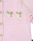 Unicorn Hand Embroidered Cardigan Light Pink