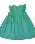 Gold Spot Frill Dress Green