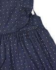 Gold Spot Frill Dress Navy