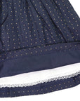 Gold Spot Frill Dress Navy