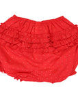 Gold Spot Frill Shorts Red