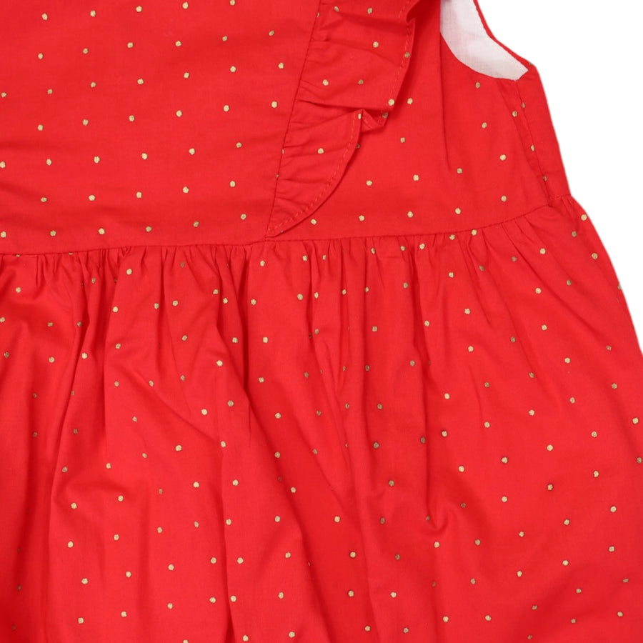Gold Spot Frill Sunsuit Red