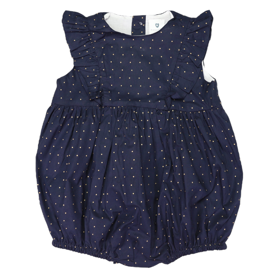 Gold Spot Frill Sunsuit Navy