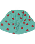 Strawberry Print Sun Hat Green