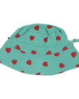 Strawberry Print Sun Hat Green