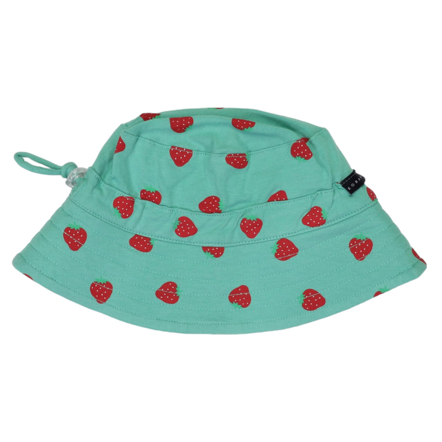 Strawberry Print Sun Hat Green