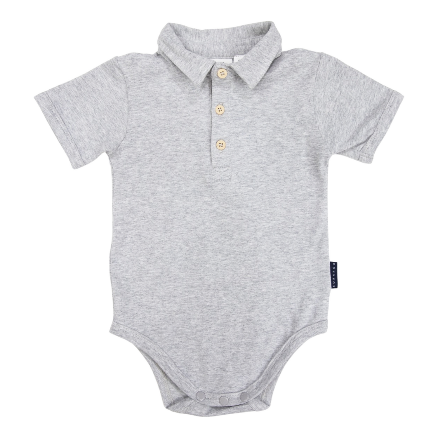 Button Down Collared Bodysuit Grey Marle