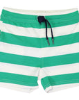 Striped Cotton Short Green Stripe