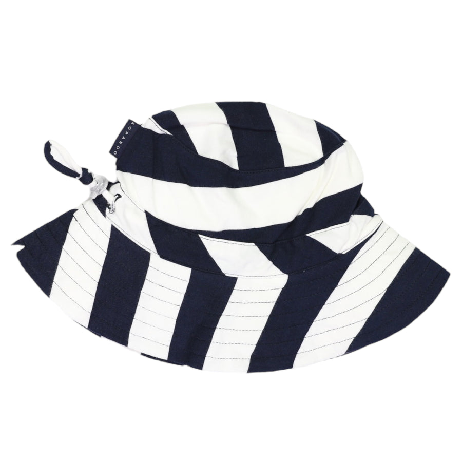 Striped Cotton Sun Hat Navy Stripe