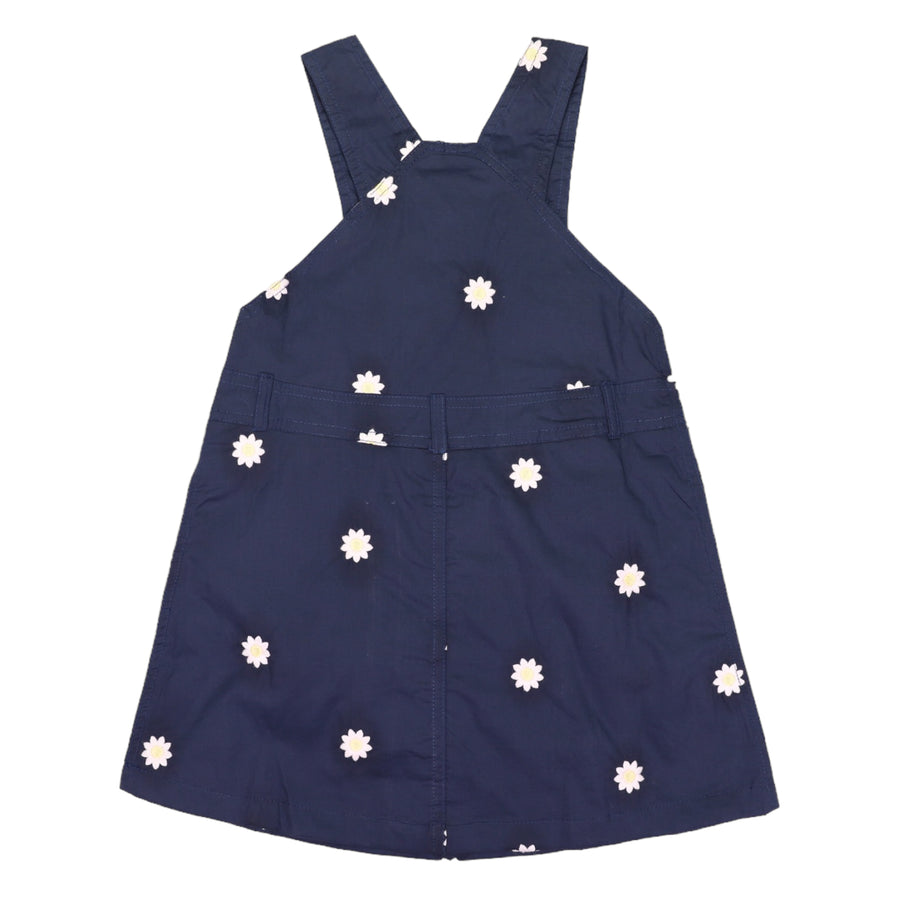 Flower Embroidered Pinafore Navy