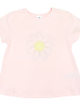 Top with Flower Applique Light Pink