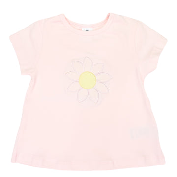 Top with Flower Applique Light Pink