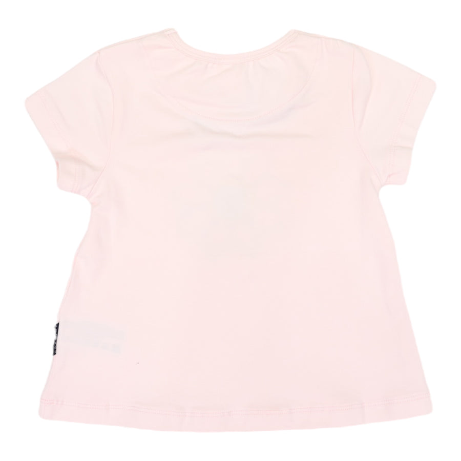 Top with Flower Applique Light Pink