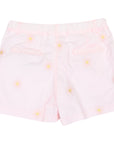 Flower Embroidered Short Light Pink