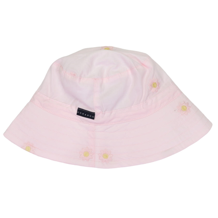 Flower Embroidered Sun Hat Light Pink