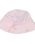 Flower Embroidered Sun Hat Light Pink