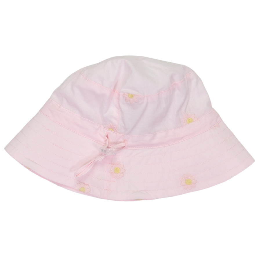 Flower Embroidered Sun Hat Light Pink