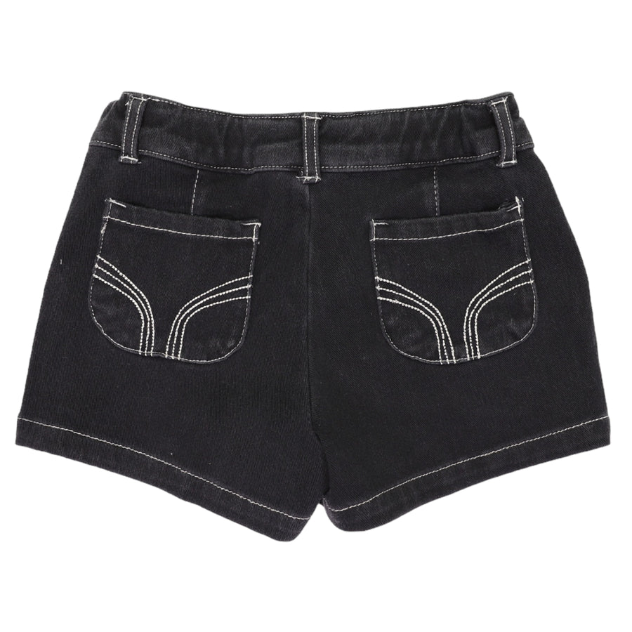 Stretch Denim Short Charcoal